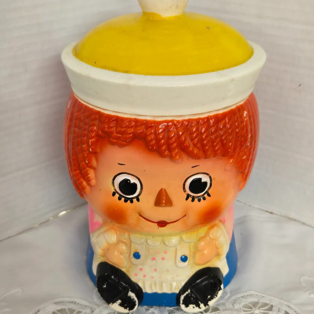 Vintage ceramic cookie Jar Raggedy Anne OLD Antique made in Japan